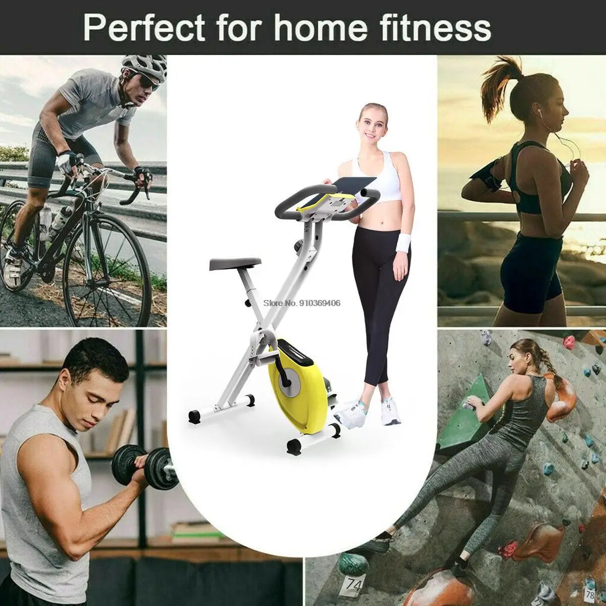 Max Load 220 LBS Foldable Exercise Bike Indoor Cycling Bike Magnetic Upright Bike Stationary Bike for Home Gym Workout Equipment