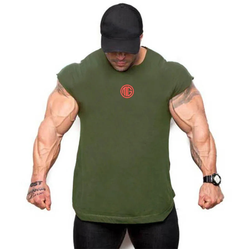 Cotton Man Canotte Bodybuilding Clothes New Brand Mens Tank Tops Shirt Workout Gym Top Sports Clothing Vest Sleeveless