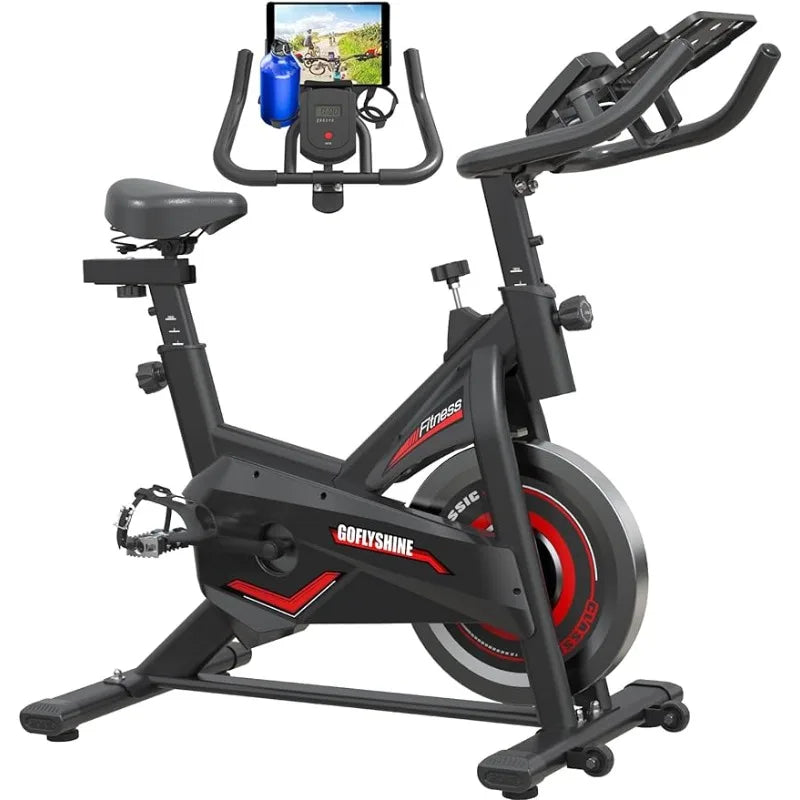 Exercise Bikes Stationary,Indoor Cycling Bike for Home Cardio Gym,Workout Bike with Ipad Mount & LCD Monitor