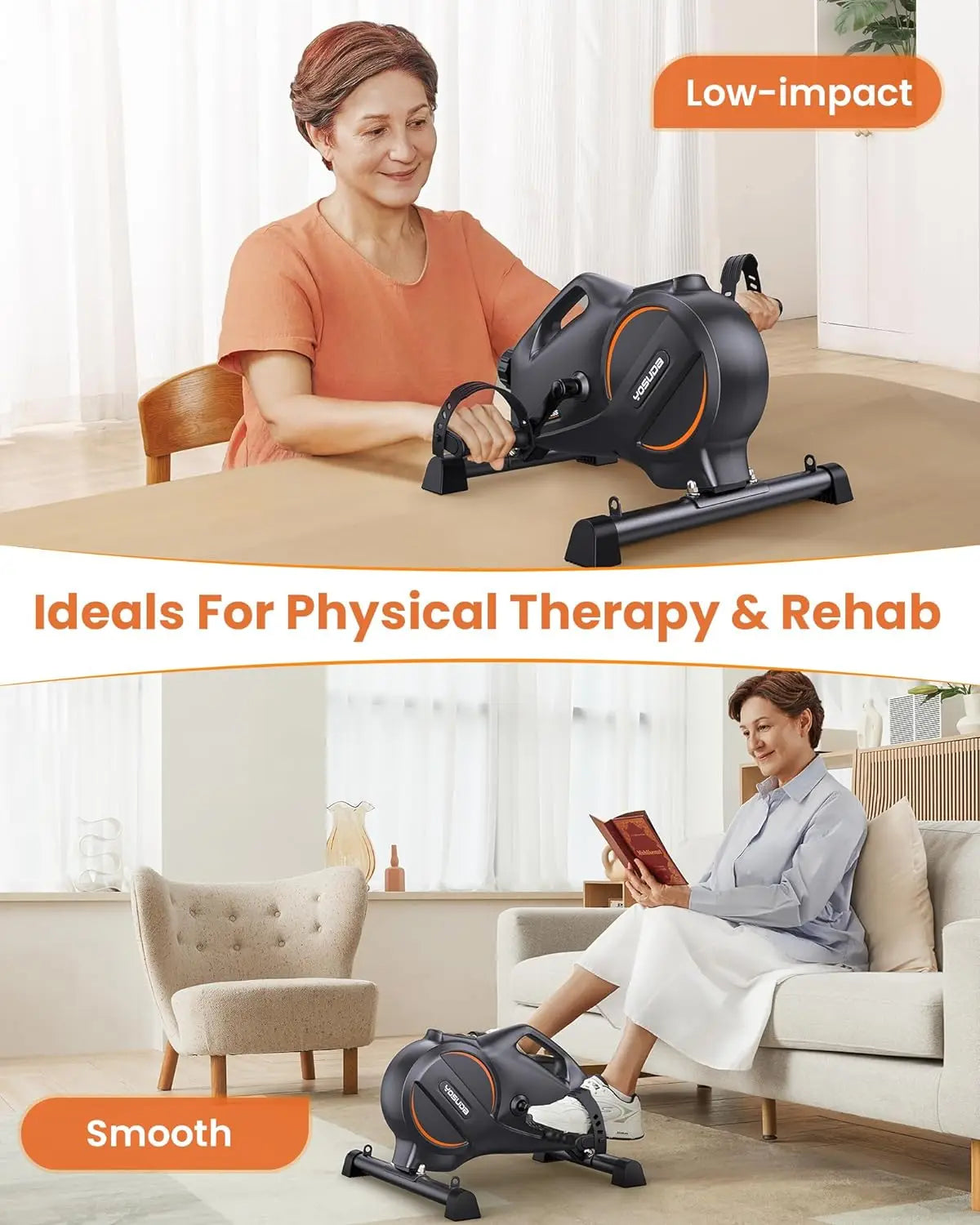 Under Desk Bike Pedal Exerciser for Home/Office Workout - Magnetic Mini Exercise Bike for Arm/Leg Exercise