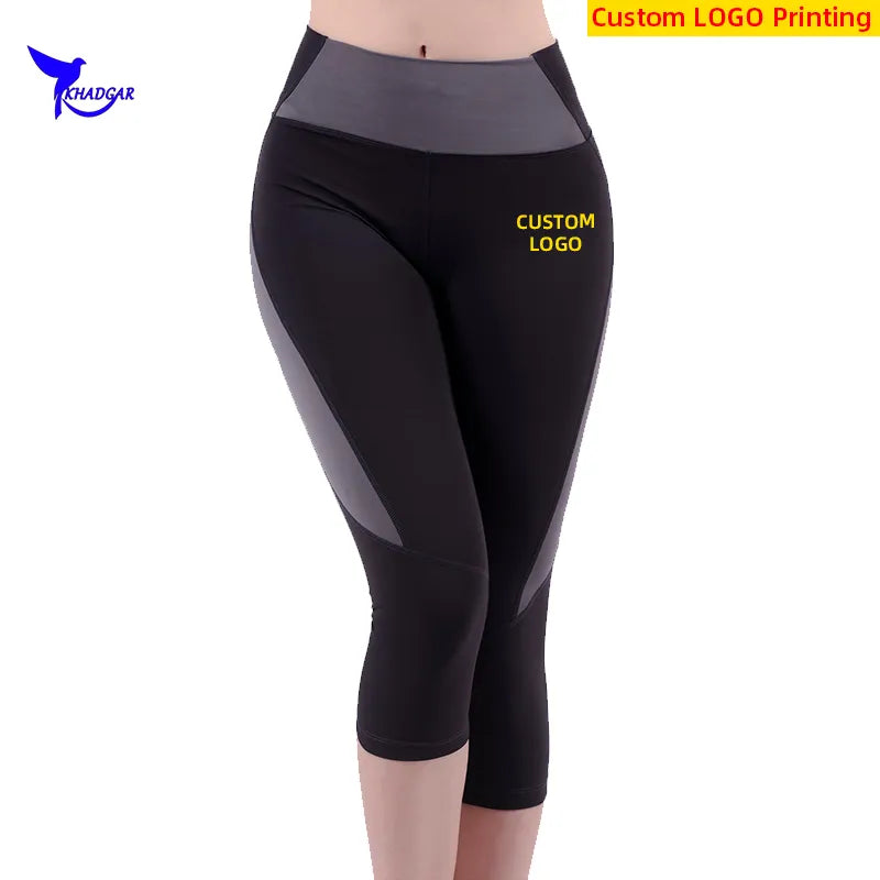 Quick Dry Elastic Push Up Capris Tights Women Sport Fitness Yoga Running Pants 3/4 Workout Gym Leggings Trousers Custom Print