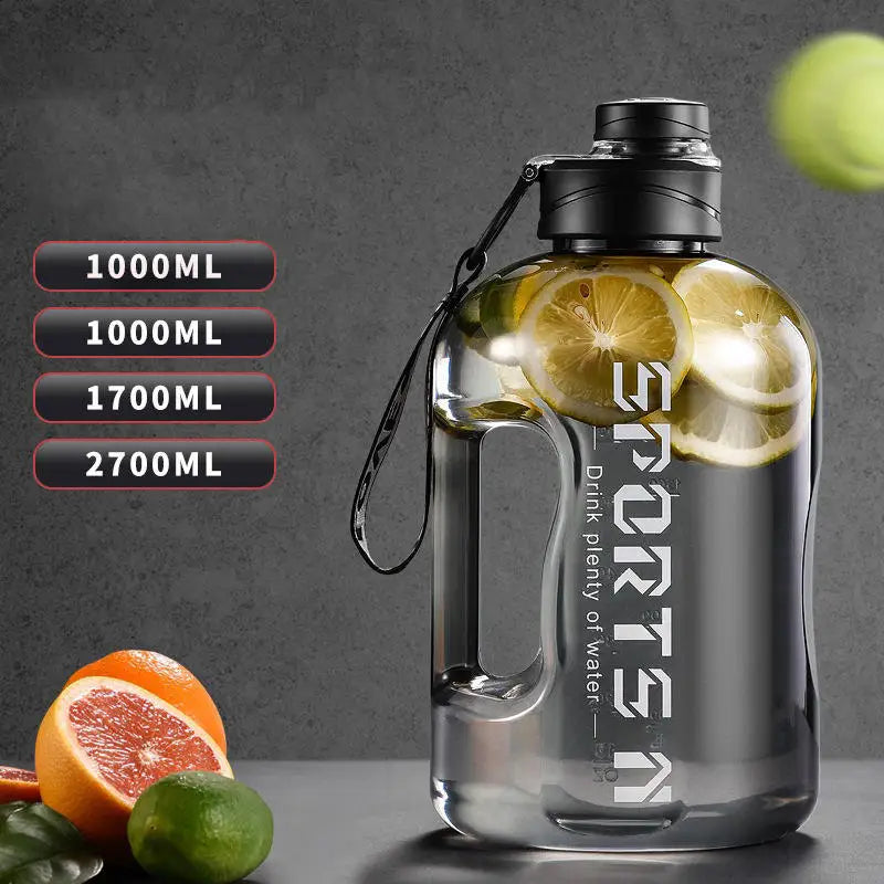 1700ml/2700ml Gym Cycling Cup Sports Bottle Plastic Water Cups Portable Large Capacity Water Bottle for Men Women Drink Bottles