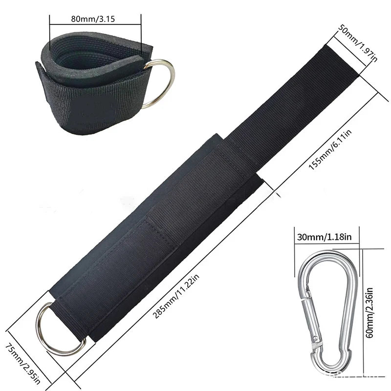 Gym Ankle Straps Double D-Ring Adjustable Neoprene Padded Cuffs Ankle Weight Leg Training Brace Support Sport Safety Abductors