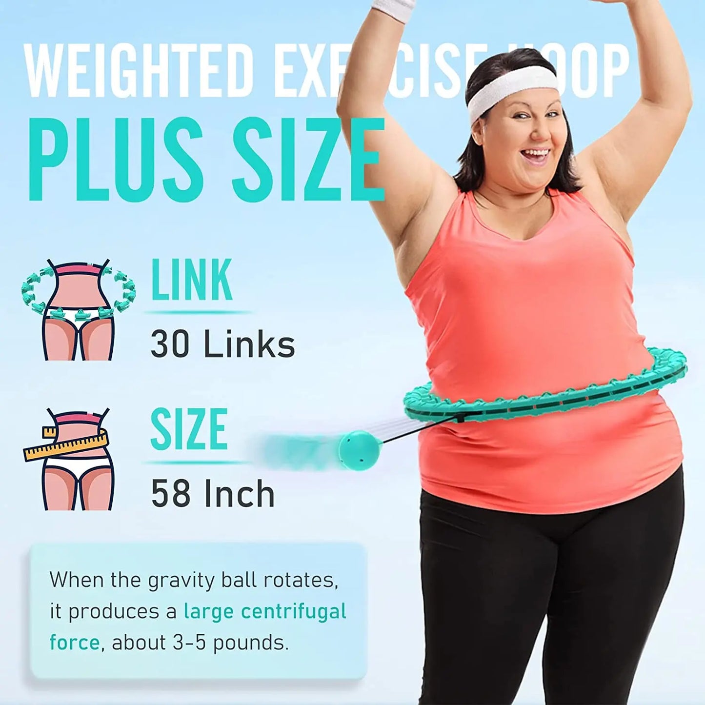 Slimming Hoop With Weight Exercise Weights Sport Sports Hoop Waist Trainer Exercise At Home Fitness Belly Abdominal Adjustable