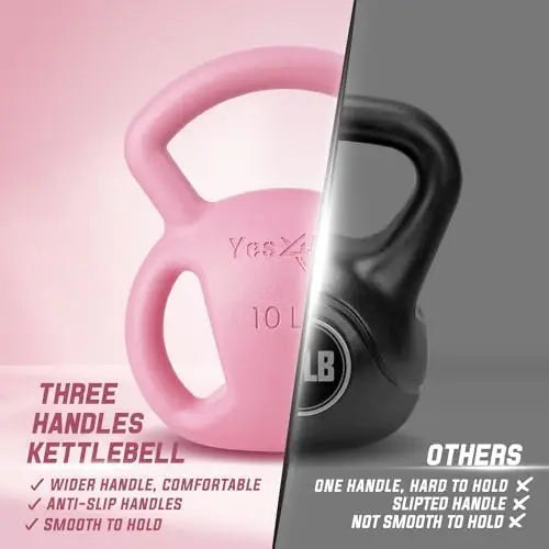 Strength Training Kettlebells - 15lb/10lb Weights - Kettlebell for Women - Wide Handle for Mutiple Home Gym Exercise
