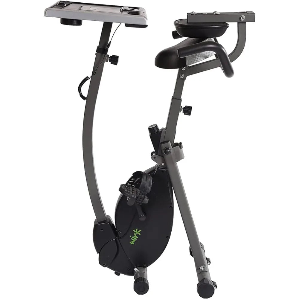 Foldable Fitness Bike with Workstation and Standing Desk - Stationary Bike for Home Workout - Up to 250 Weight Capacity,Fitness