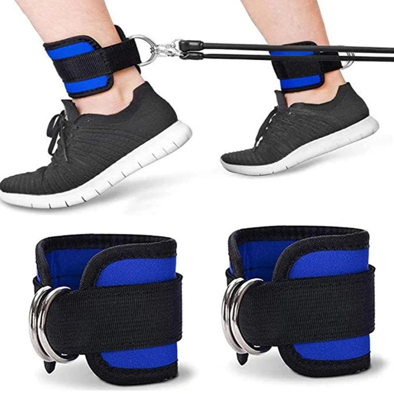 Adjustable Padded Fitness D Ring Ankle Straps Cuff for Exercise Weight Lifting