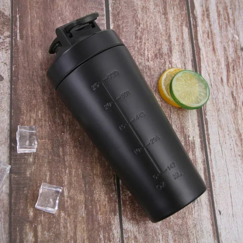 Stainless Steel Protein Shaker Bottle Gym Outdoor Shake Kettle Nutrition Shaker Cup Sport Mixer Water Bottle Whey Protein Cup