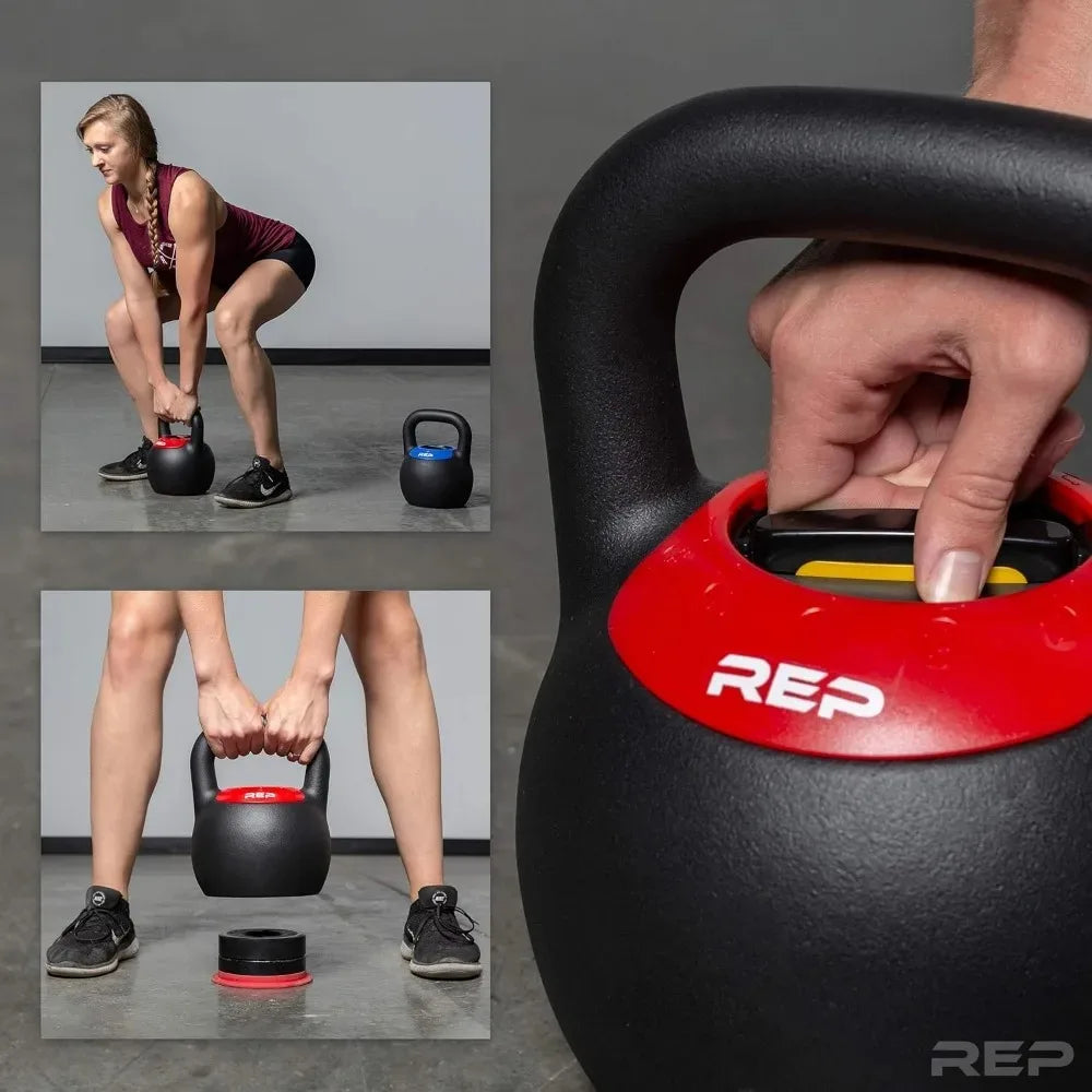 Adjustable Kettlebell with Matte Powder Coating – Quickly Select From Multiple KG or LB Weight Options for HIIT