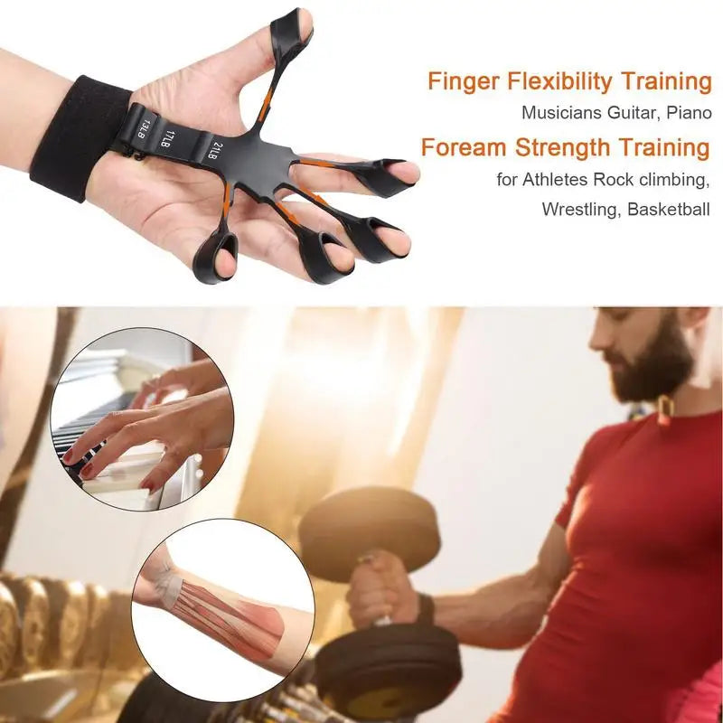 Silicone Strengthener Gripster Stretcher Guitar Athletes Finger Exerciser Fitness Stretcher Hand Grip Trainer Hand Strengthene