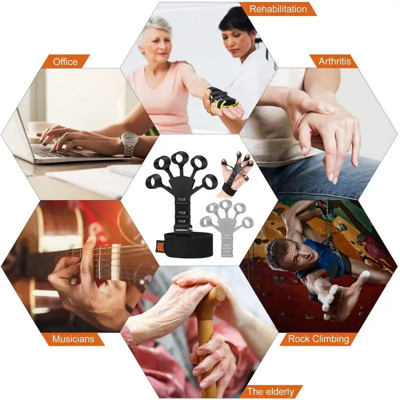 Silicone Strengthener Gripster Stretcher Guitar Athletes Finger Exerciser Fitness Stretcher Hand Grip Trainer Hand Strengthene