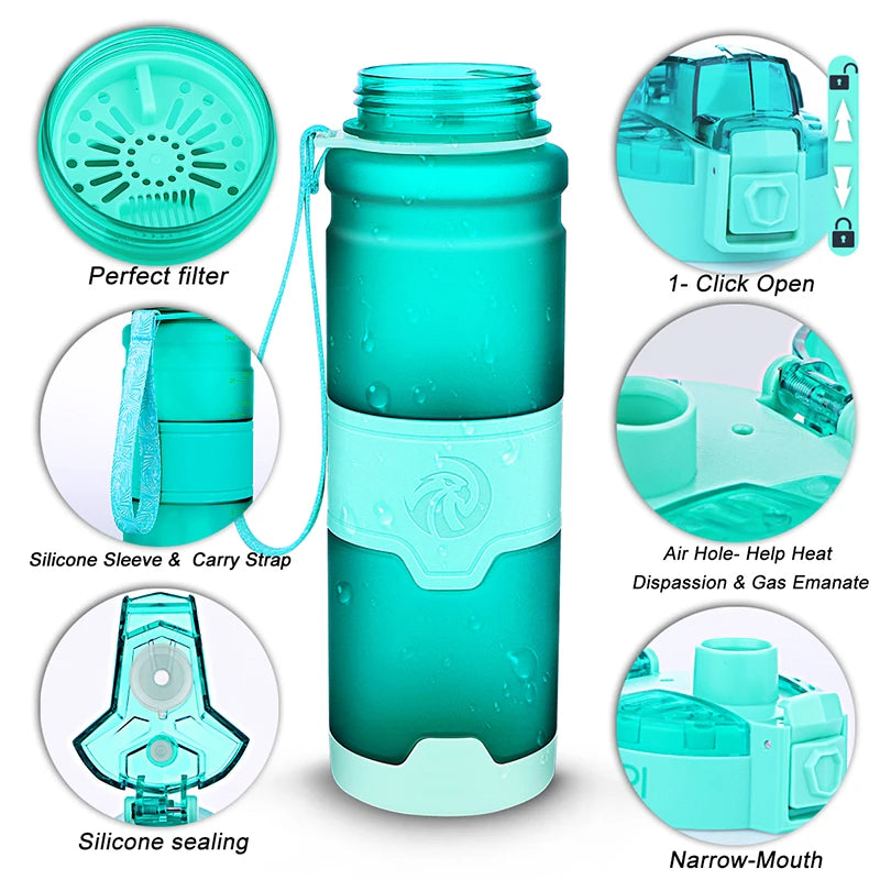 ZORRI Sports Water Bottle Protein Shaker Bpa Free Eco-Friendly Portable Gym Hiking Drinkware Bottle Gourds Botella De Agua