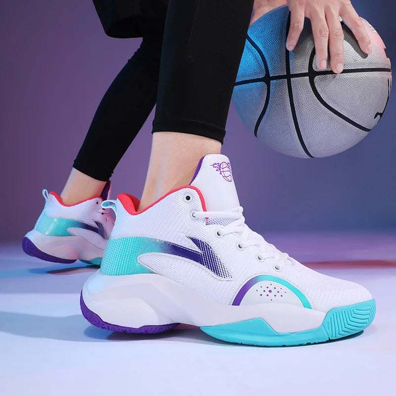CRLAYDK Fashion High-Top Athletic Men Shoes Breathable Running Arch Support Basketball Sneakers Non Slip Sport Workout Trainers