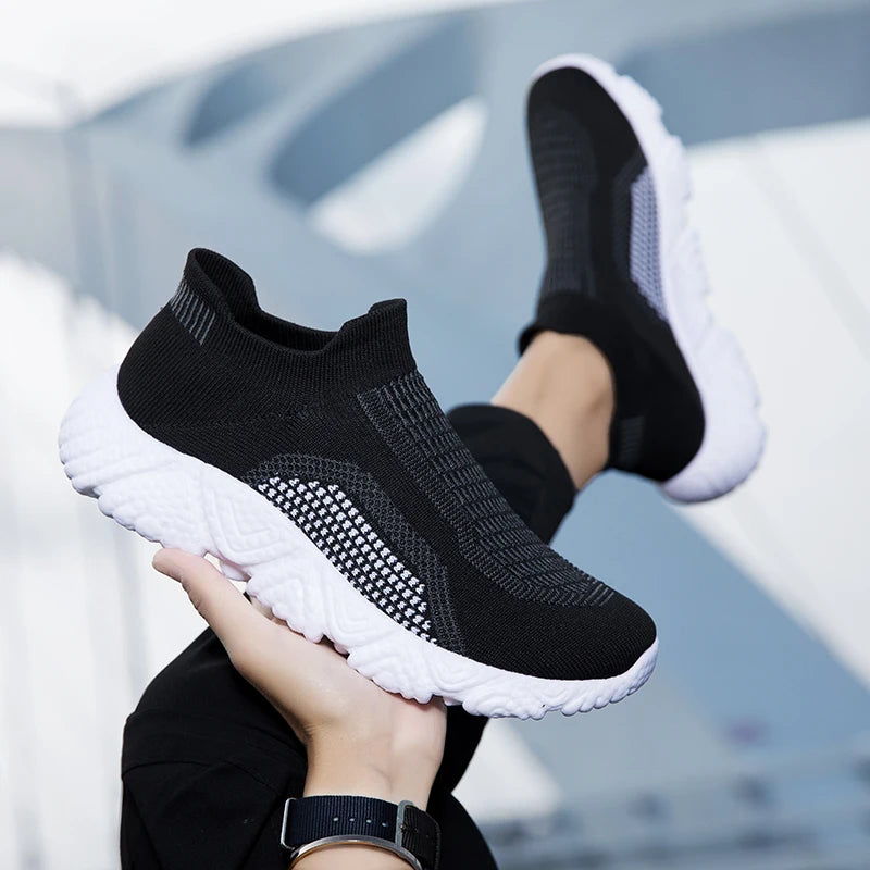 Mens Running Shoes Slip on Walking Tennis Sneakers Lightweight Breathable Mesh Workout Casual Sports Shoes