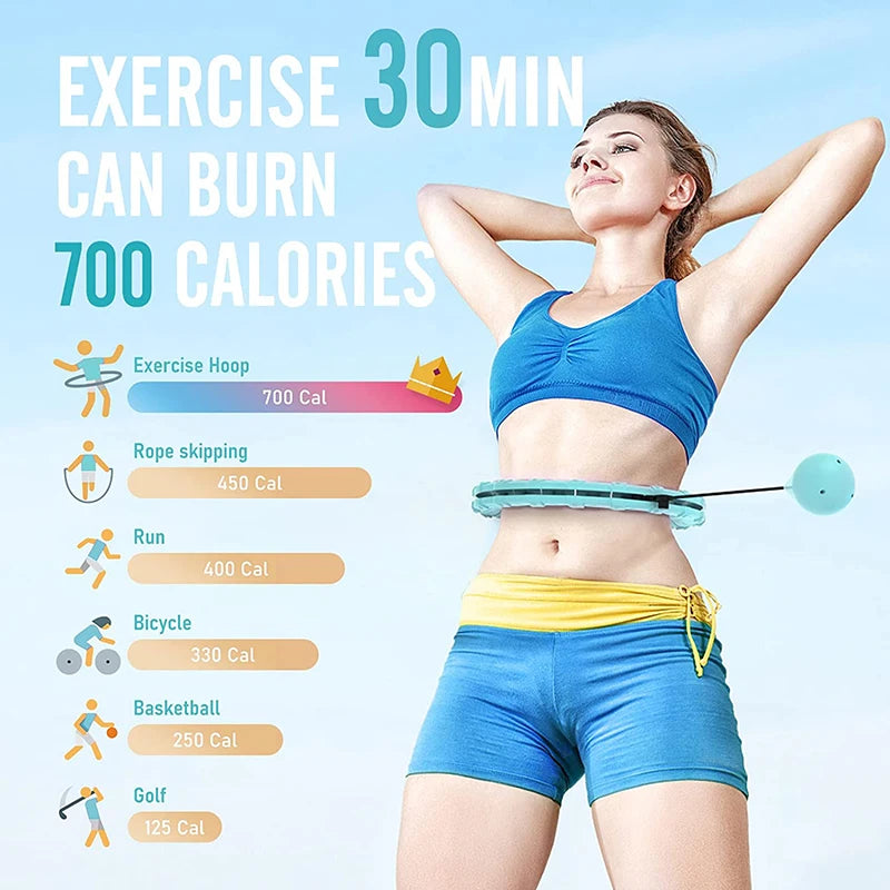 Slimming Hoop With Weight Exercise Weights Sport Sports Hoop Waist Trainer Exercise At Home Fitness Belly Abdominal Adjustable