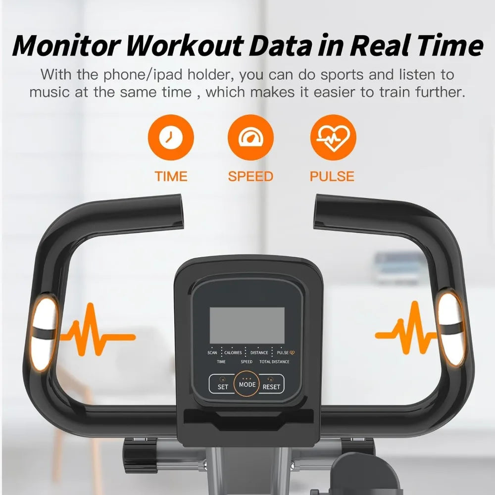 Folding Exercise Bike, Magnetic Foldable Stationary Bike, Indoor Cycling Exercise Bike for Home Workout,Fitness Equipment