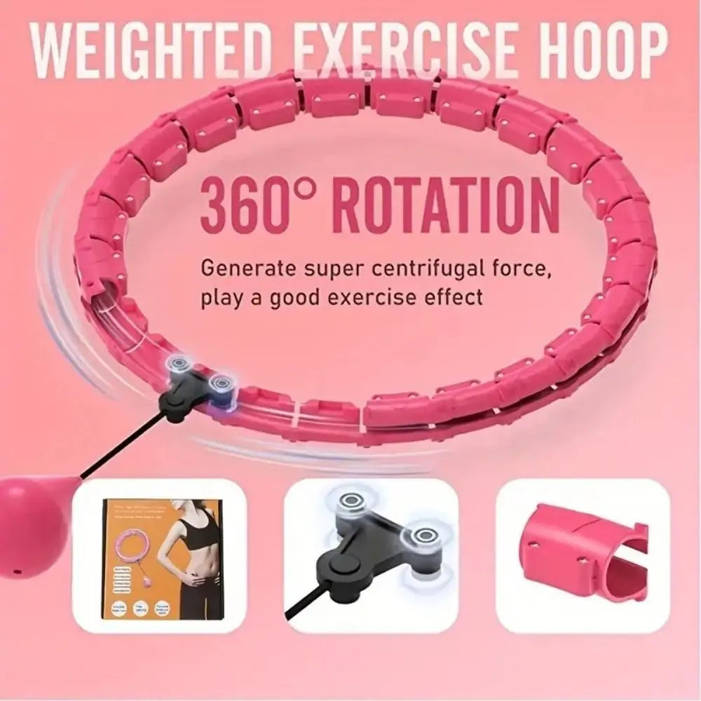 24/28/36 Detachable Knots Smart Weighted Fit Hoop Size Adjustable Detachable Abdominal Workout Equipment Weight Adjustable