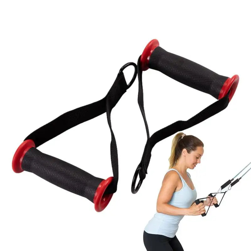 D-Ring Metal Gym Handles Grip Workout Heavy Duty Cable Machine Handle with Hook for Home Resistance Bands Fitness Accessories