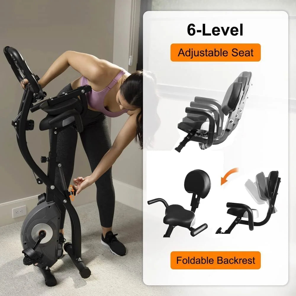 2023 New Indoor Cycling Bike Magnetic 3 In 1 Upright Recumbent Exercise Bike with Resistance Bands Home Workout