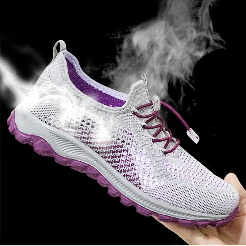 Breathable Walking Shoes Hollow Out Soft Lightweight Sneakers Men Women Casual Travel Shoes Outdoor Workout Footwear Comfortable